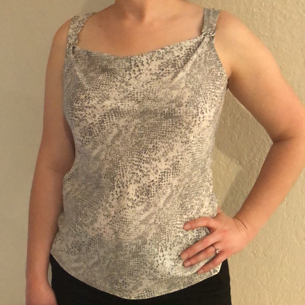 White House black market snake skin sleeveless top